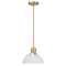 Hello Honey® Delano Gold & White Industrial Metal & Etched Glass Ceiling Light